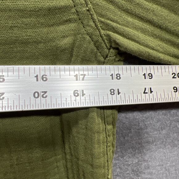 We The Free People Button Tunic Army Green Cotton Gauze Oversized Women Size SP - Picture 13 of 14